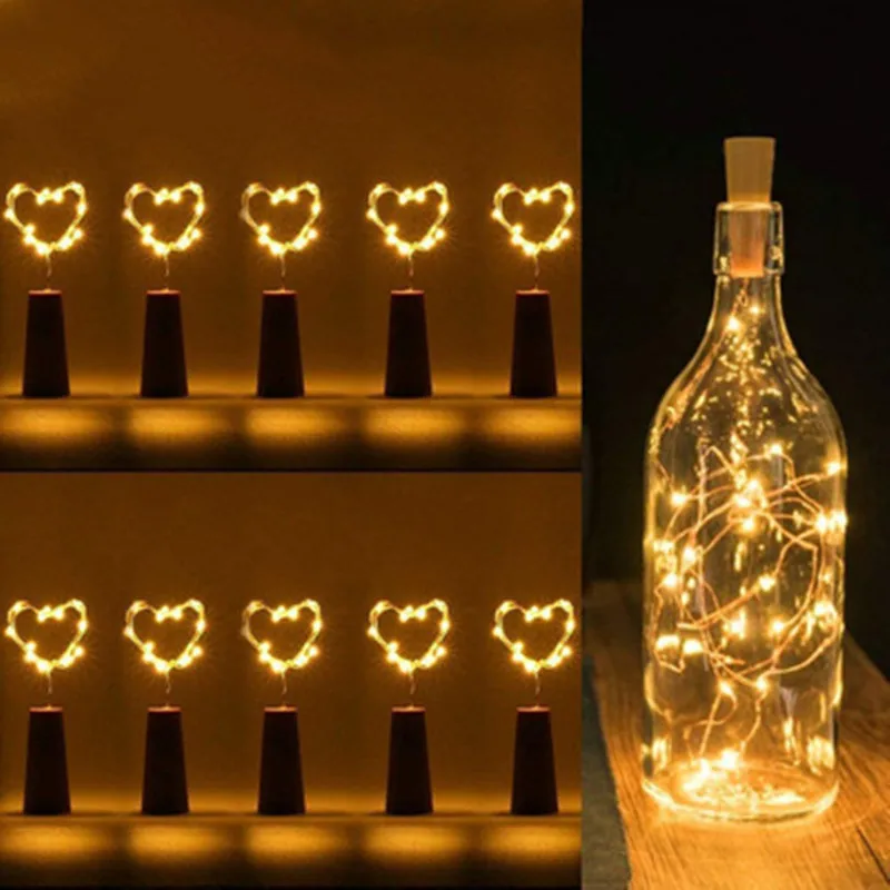 

Wine Bottle Cork Lights String 20 LED Fairy Lights Battery Power Party Wedding Christmas Halloween Decoration Bar Bottle Lights