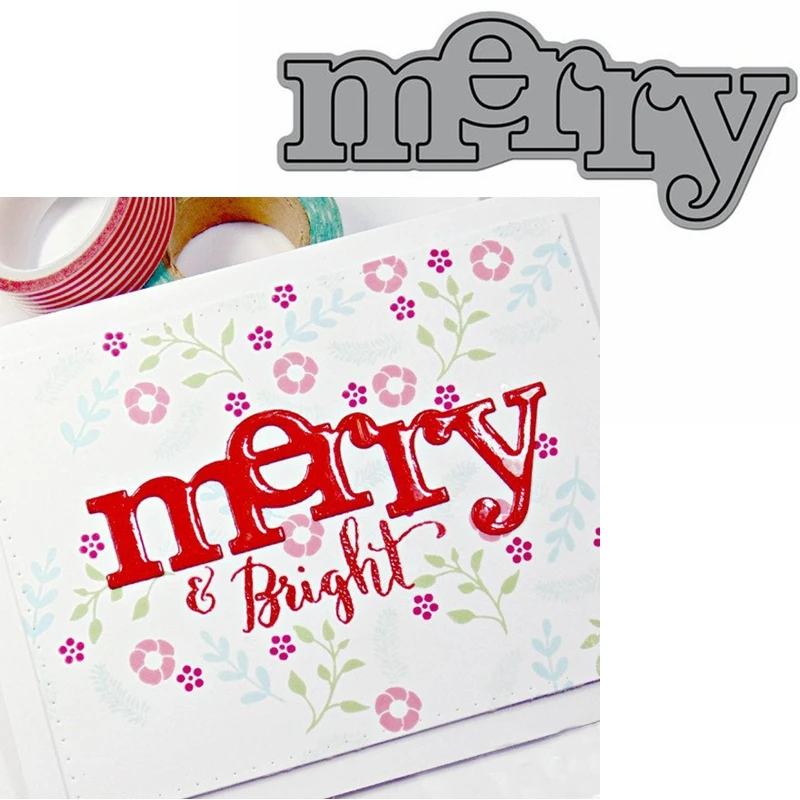 Merry Word Die Cuts For Card Making Merry Word dies scrapbooking metal cutting dies new 2019 dan gookin word 2013 for dummies