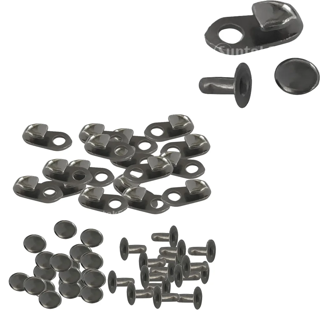

40 Pieces/Set Alloy Lace Hooks with Rivets Shoelace Buckles Repair Hunting & Hiking Boots or for Fashion Boots