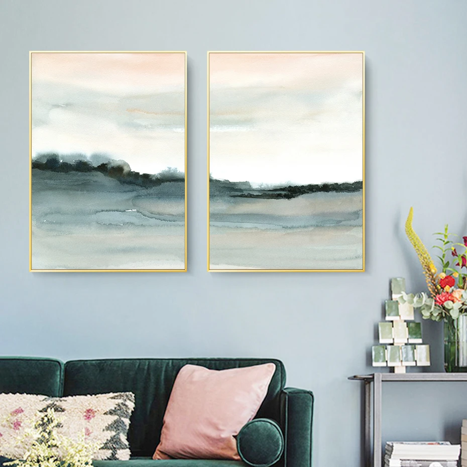 

Vintage Abstract Landscape Posters Canvas Painting Wall Art Print Picture for Living Room Interior Modern Home Decoration