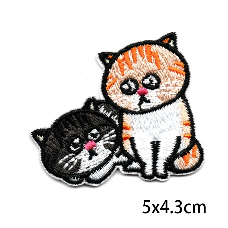 Милые забавные нашивки с котом Высококачественная 3D вышивка нашивка для одежды