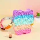 Hello Kittyed Pop It Bag Пузырьковые игрушки-антистресс для снятия аутизма и СДВГ