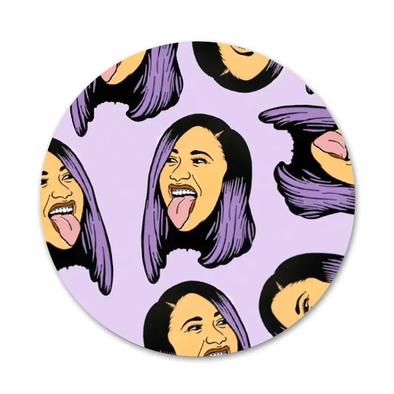 58 мм Рэп певица Карди B значок для одежды рюкзак украшение подарок