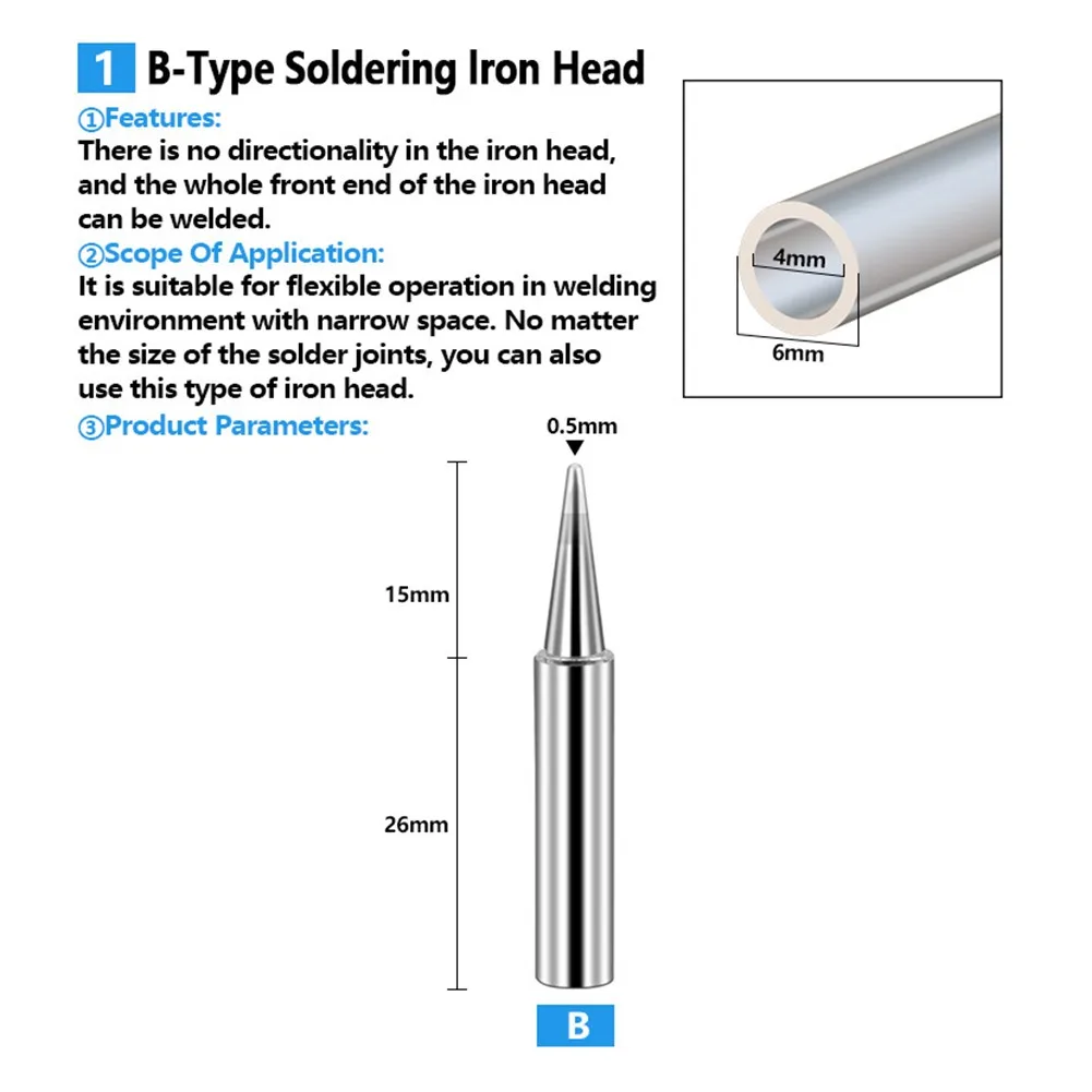 

17Pcs Lead-Free Soldering Iron Tip 6.5mm 900M-T For HAKKO 936 900M 852D YIHUA Soldering Iron Station For Welding SOJ PLCC