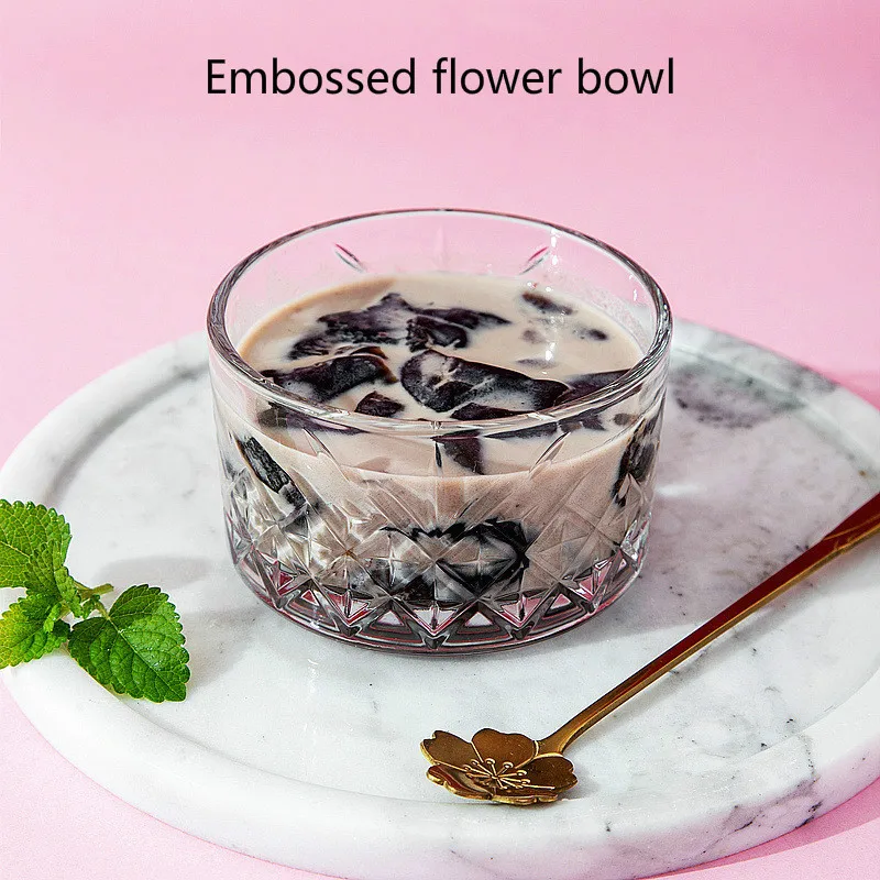 225 мл рельеф с узором &quotромбиками&quot Стекло мисочка маленькая ведро фруктов