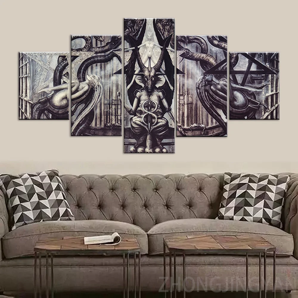 Картина на холсте инопланетянин художественное продвижение Baphomet 5 штук фотообои