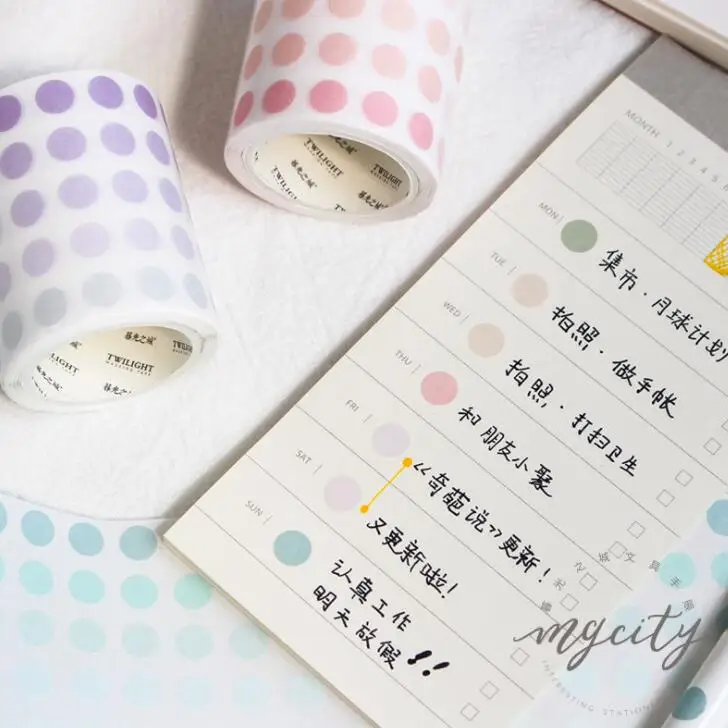 50 шт. Цветная Клейкая Лента в горошек декоративный стикер для скрапбукинга