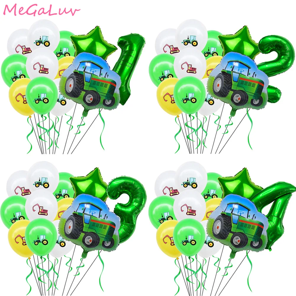 

32pcs Farm Tractor Helium Balloons 32 inch Number Foil Balloon Baby Shower Farm Theme Birthday Party Decorations Kids Air Globos