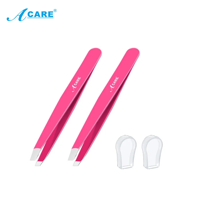 ACARE пинцет для бровей Пинцет удаления волос из нержавеющей стали Розовый