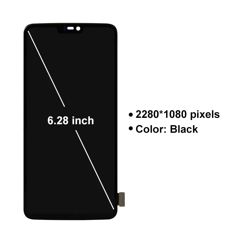 Pantalla t&aacute;ctil LCD Super AMOLED de 6,28 pulgadas para Oneplus 6, piezas de montaje de digitalizador con Marco, 1 + 6-3