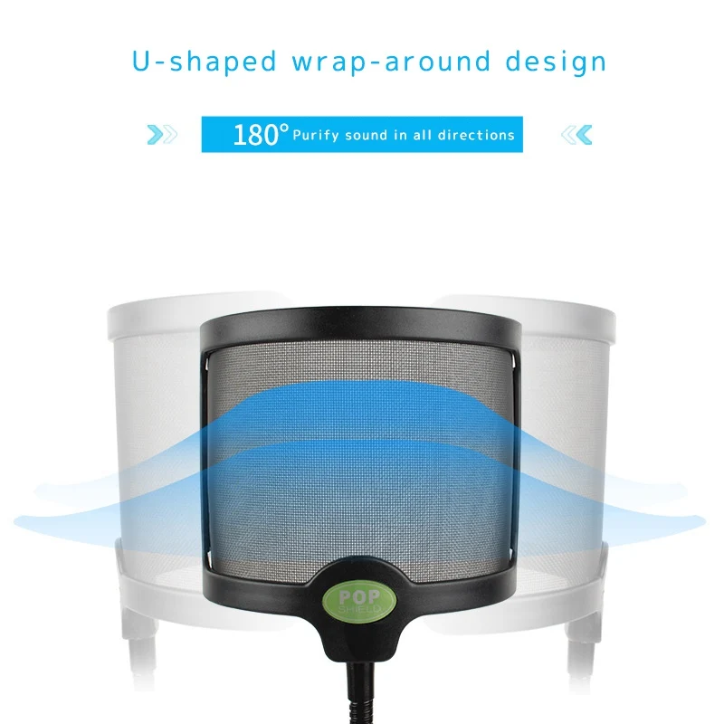 

U-Type for Microphone Recording Filter Double-Layer U Shape Microphone Recording with Anti-Spray Spray Network In -live Tool