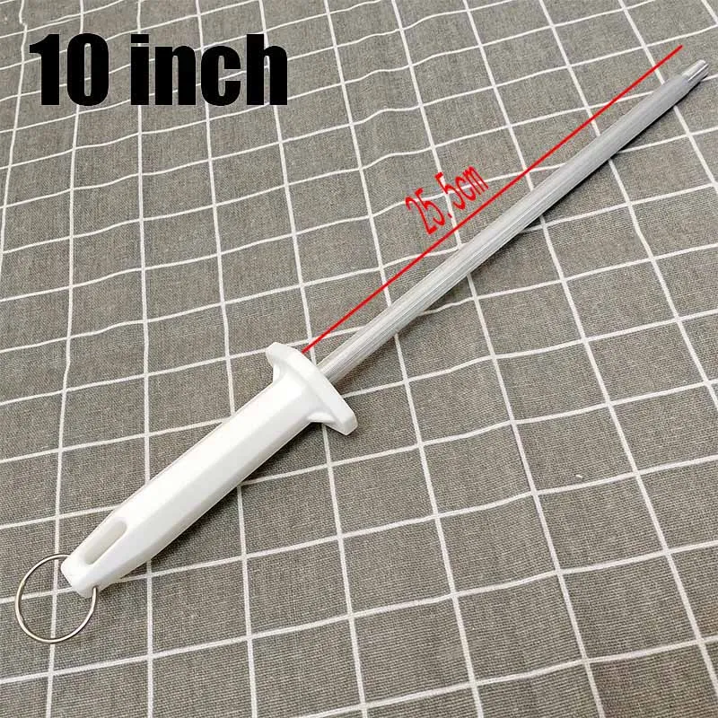 10 inch 1 шт. качественная 10/12 дюймовая точилка для ножей из углеродистой стали, точильный стержень для поваров, кухонные ножи с пластиковой ручкой, точильные инструменты musat - Цвет: 10 inch