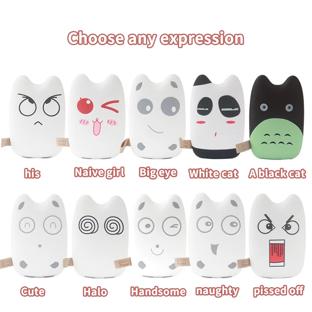 

Mini Cartoon 10000mAh Power Bank Cute Portable Charger External Battery Dual USB Powerbank for iPhone 11 Gift PoverBank