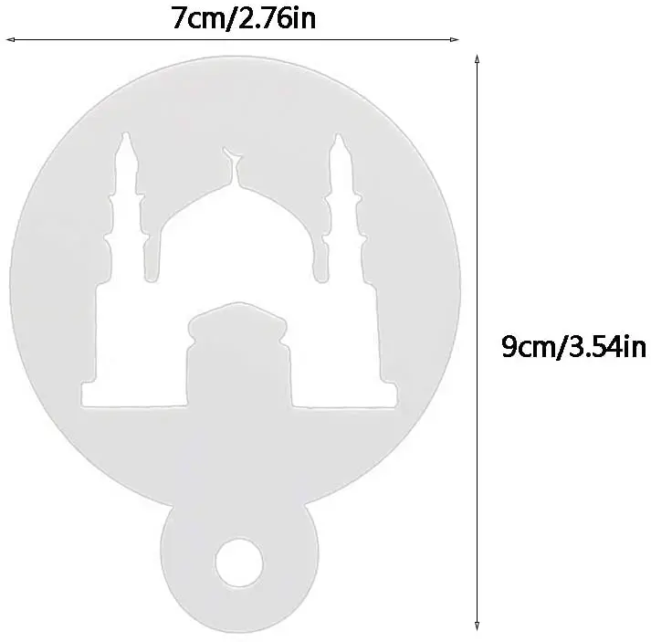 8 шт ИД Мубарак ПЭТ Кофе спрей трафареты для выпечки печений тортов Исламская