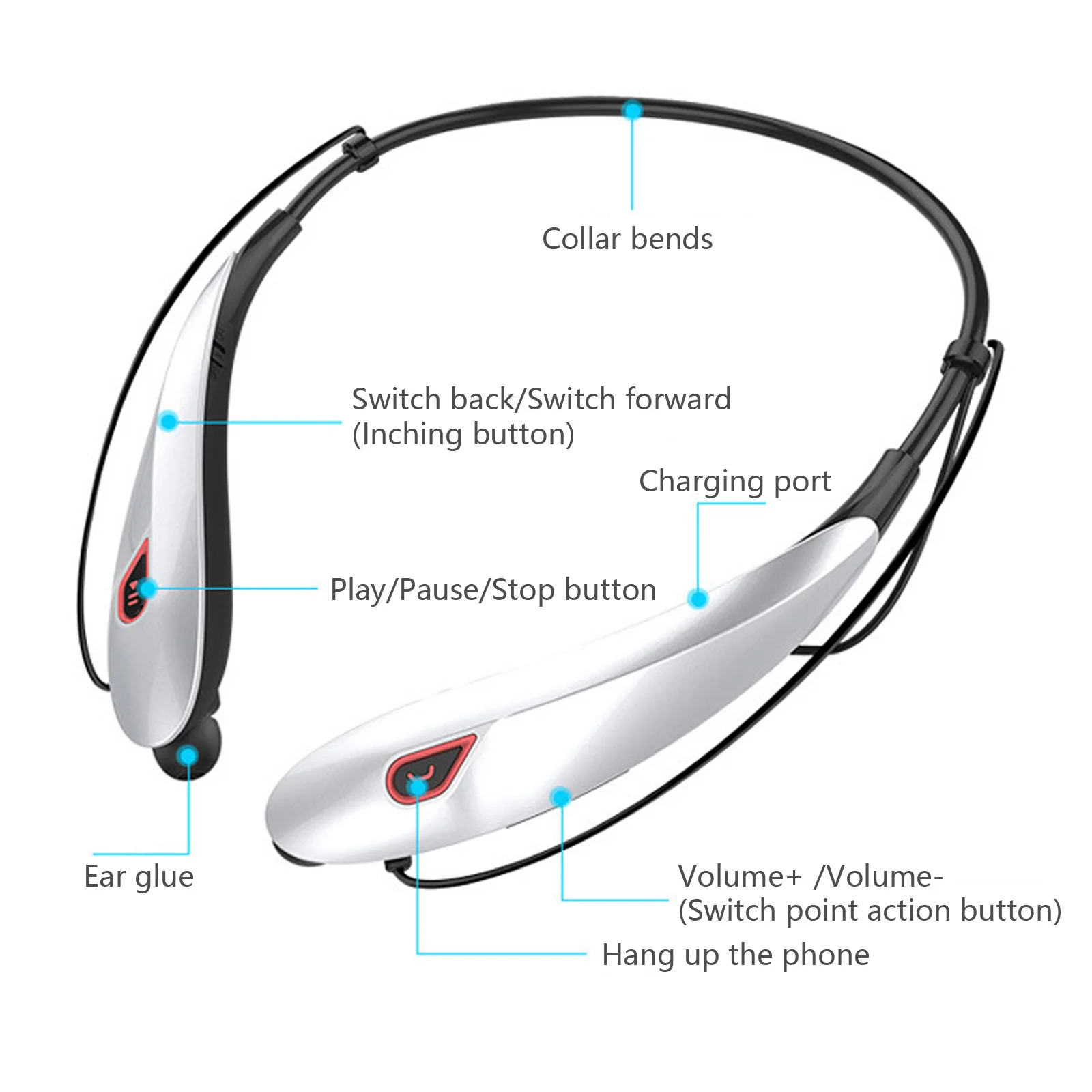 Большая емкость Y98 4D стерео гарнитура с шейным ободом Беспроводные спортивные