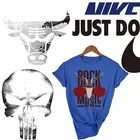 Логотип бренда Каратель Рок Музыка Череп нашивки на одежду утюгом переводки для одежды наклейки термоклейкие нашивки для куртки