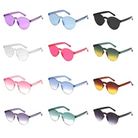 cheap rimless sunglasses women fashion round ocean candy lens shades female sun glasses girls gafas de sol uv400