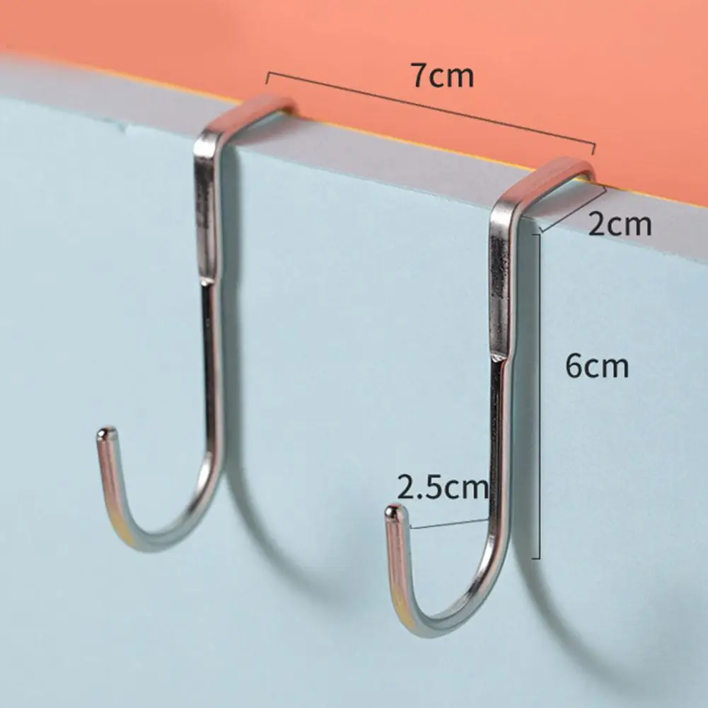 

1Pcs Stainless Steel Free Punching Cabinet Door Hook S-type Door Hanger Double Hook Hanger Door Back Coat Hook Small Hook New