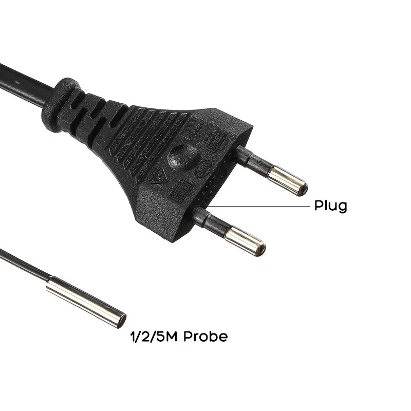 

AC 110-220V Digital Thermostat Regulator Temperature Controller Microcomputer Socket 1/2/5m Cable Outlet -50~110C + NTC Sensor