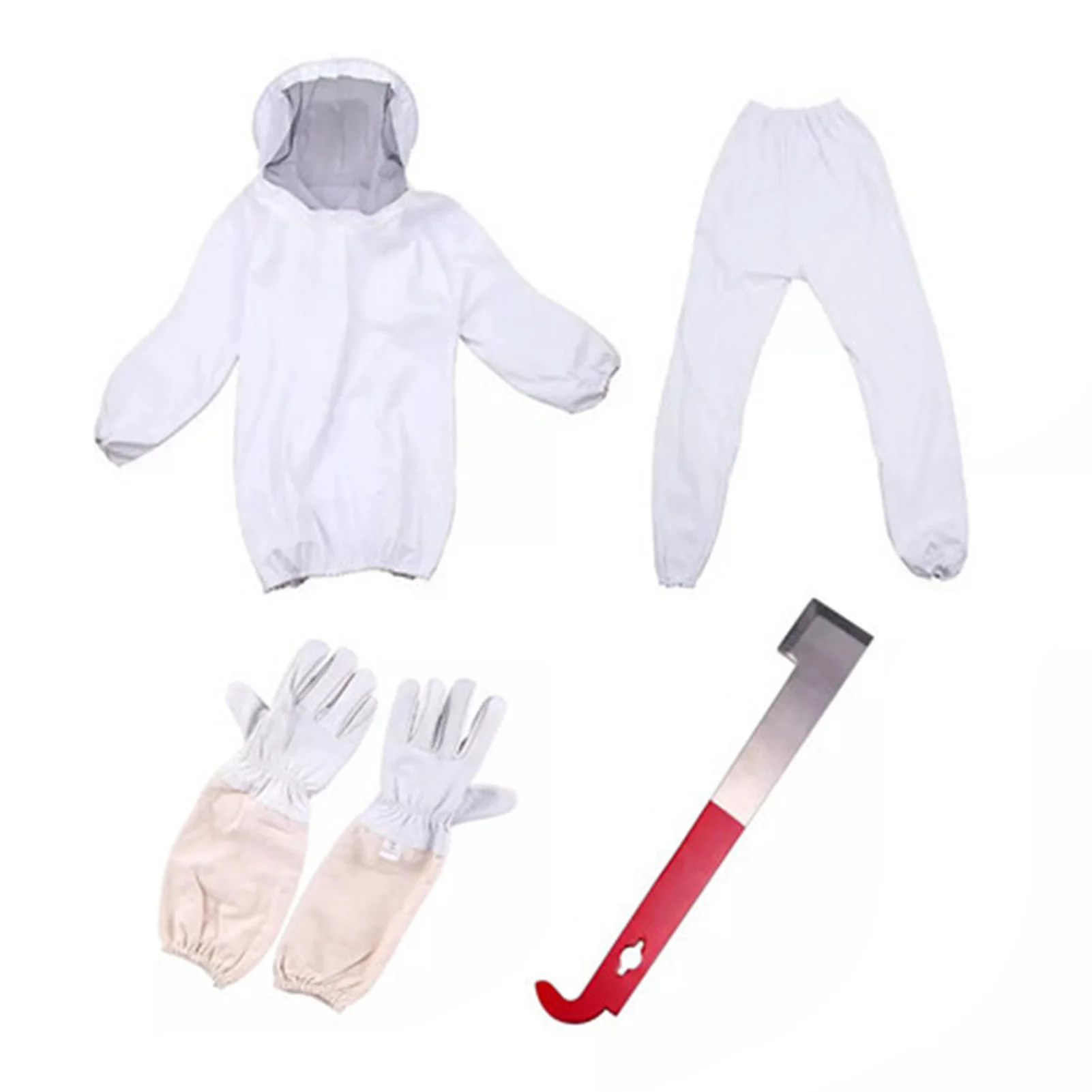 

White Split Beekeeping Clothing Professional Bee Protection Beekeeping Suit With Gloves And Bee Hive Tool Beekeeping Accessories