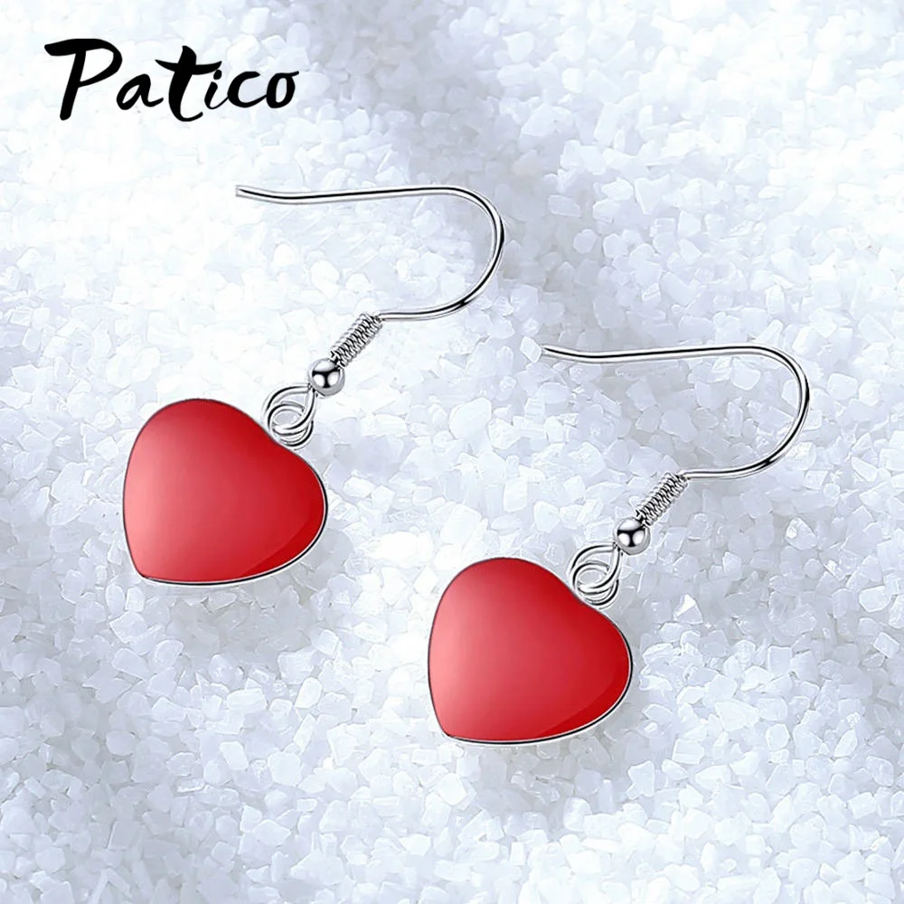 Новая эффектная женская красная сердечная форма из стерлингового серебра 925