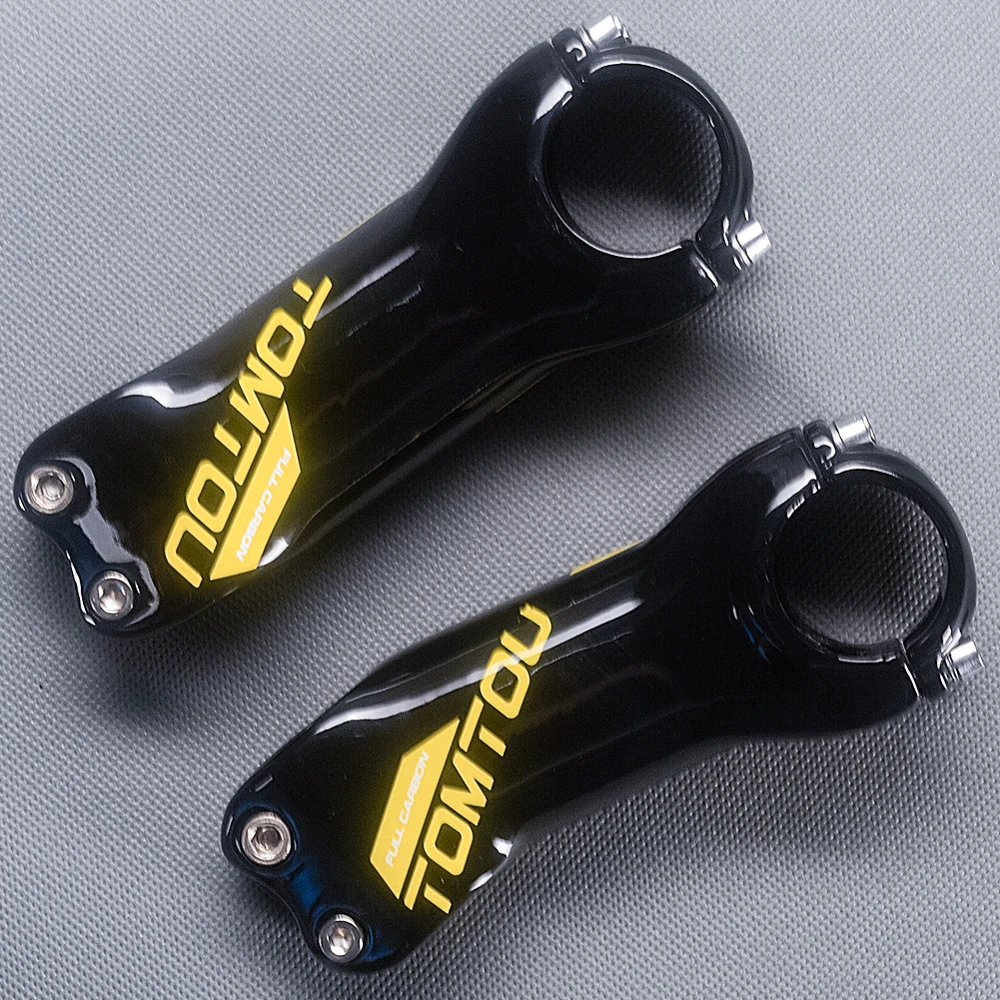 TOMTOU Full Carbon Fiber Bicycle Stem MTB Mountain Road Bike Stem Cycling Parts UD Glossy Yellow