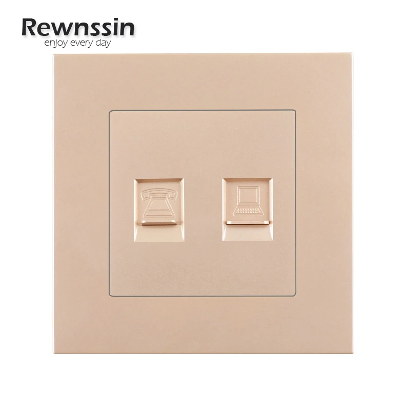 Розетка с двумя гнездами для подключения к Интернету гнездо передачи данных и ТВ