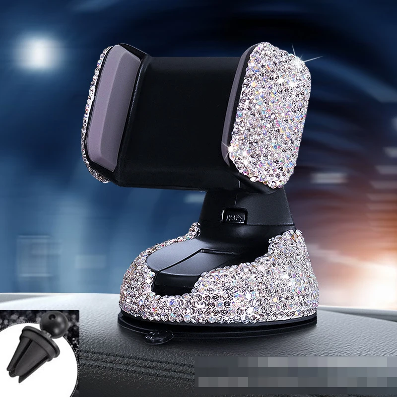 Блестящий Автомобильный держатель для телефона на присоске со стразами