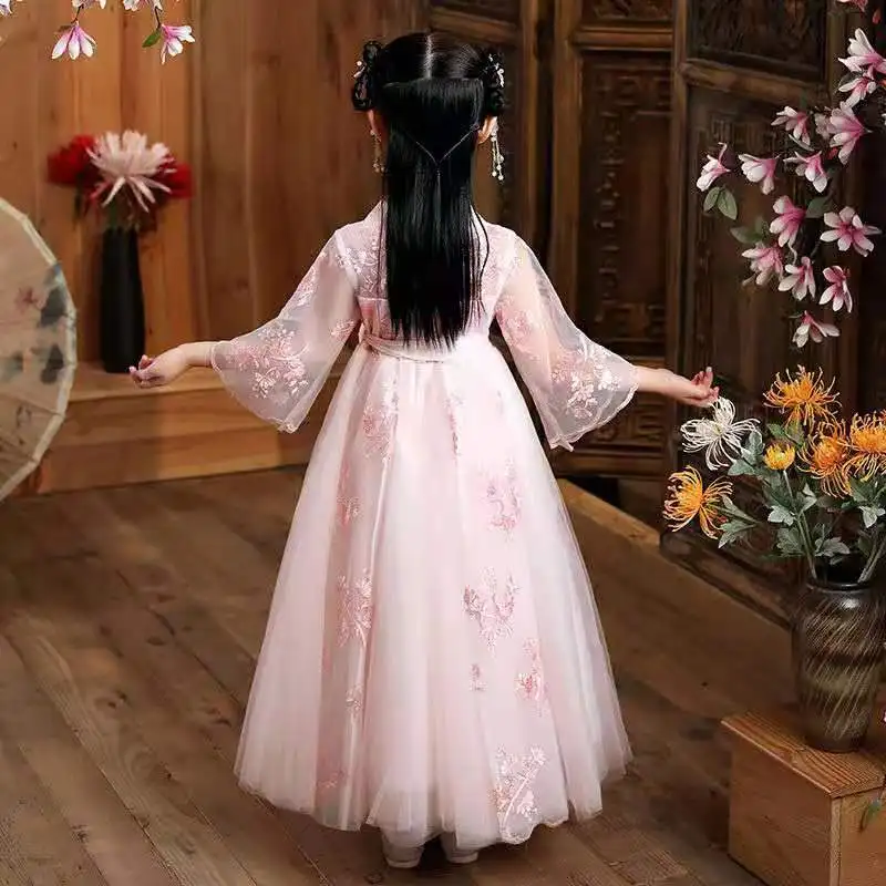 

Flower Girl Dress Wedding Party Fancy Princess Costume Dress Kids Pink Tulle Ball Gowns Girl Boutique Party Wear Elegant Frocks
