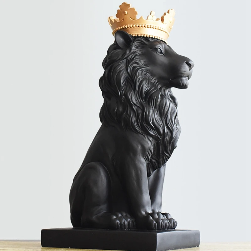 

Nordic Style Fashion Simple Crown Lion Resin Abstract Art Display Stand
