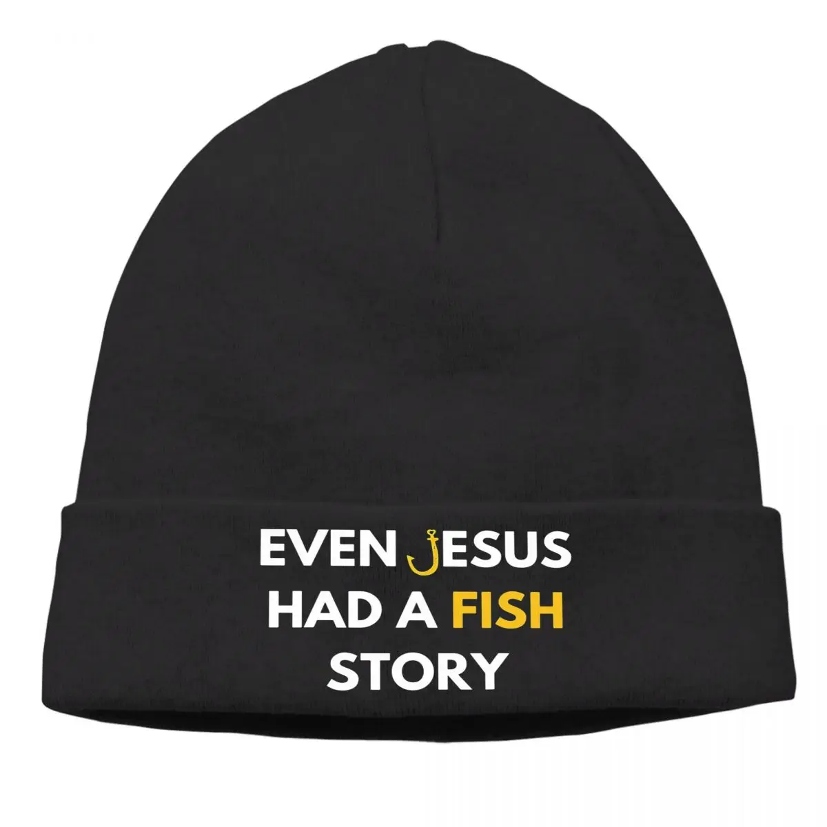 

Even Jesus Had A Fish Story Bonnet Homme Fashion Knit Hat Carp Fishing Art Culture Skullies Beanies Caps Creative Cotton Hats