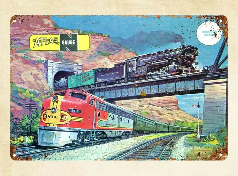

Atlas N Scale Catalog 1967 Model Train Pennsylvania Railroad metal tin sign