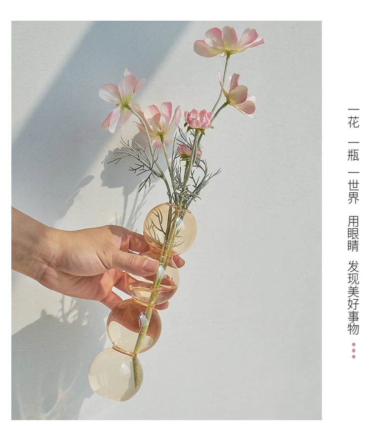 

Creative Cute Vases Fashion Luxury Transparent Flower Arrangement Vases Desktop Ornaments Wazon Na Kwiaty Room Decoration DI50HP