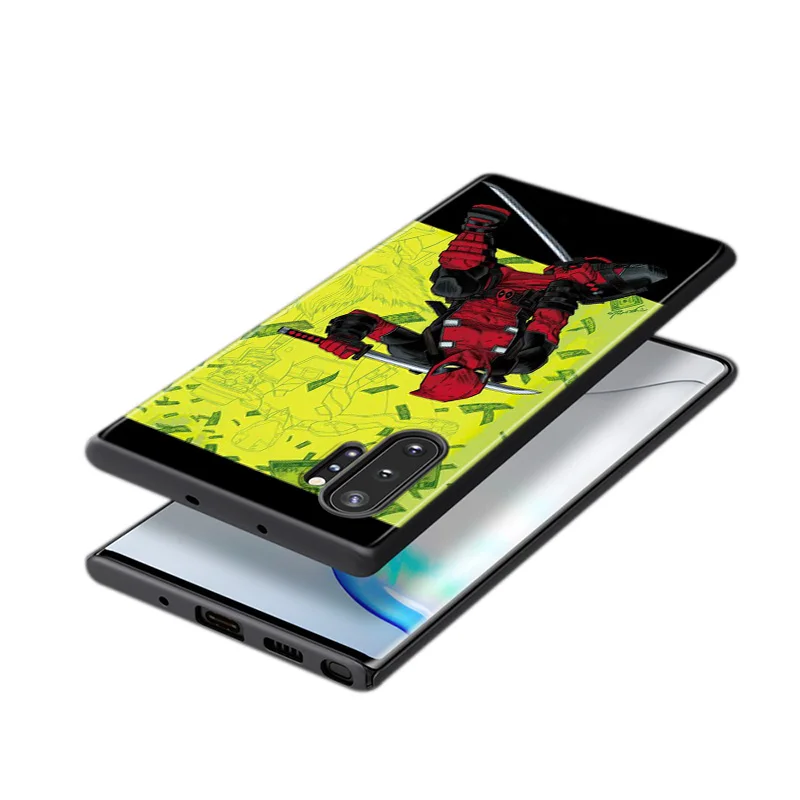 

Marvel Deadpool Avengers Super Hero For Samsung Galaxy S21 S20 FE Ultra S10 Lite S9 S8 Plus S7 5G TPU Silicone Black Phone Case