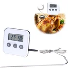 Цифровой электронный термометр с таймером, кухонный измеритель температуры пищи и мяса, зонд для готовки, барбекю