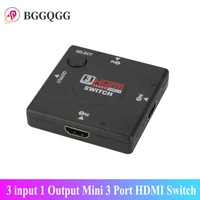 bggqgg hd 3 input 1 output mini 3 port hdmi switch female to female switcher splitter box selector for hdtv 1080p video switcher