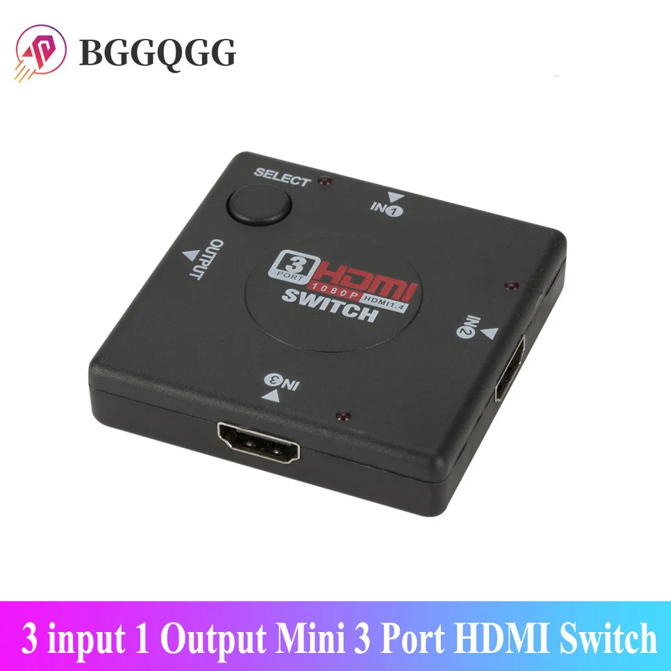 BGGQGG HD 3 входа 1 выход мини порта HDMI переключатель мама сплиттер для HDTV 1080P видео