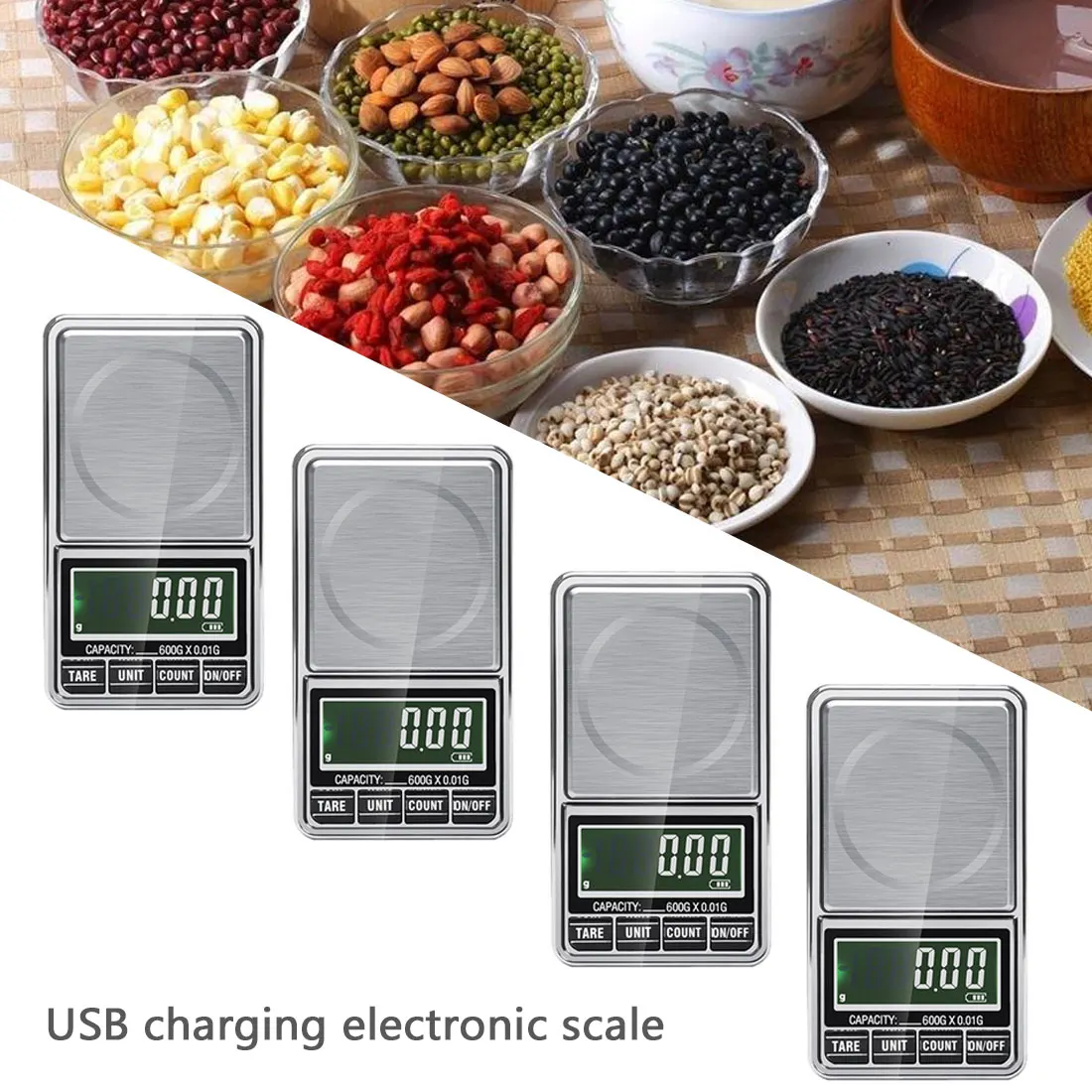 

Electronic Jewelry scale balance gram scale 0.01 / 0.1g Accuracy for gold Precision Mini pocket Scale Kitchen Weight Scale