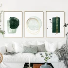 Скандинавский художественный принт Румяна зеленые и золотые абстрактные картины для интерьера настенный постер для эстетического декора комнаты украшение для дома картина