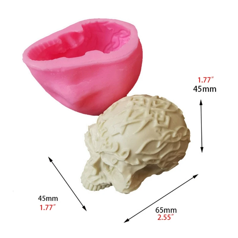 

Halloween Skull 3D Candle Soap Mould DIY Candle Epoxy Mold Handmade Candles Aroma Wax Soap Molds for Decoration