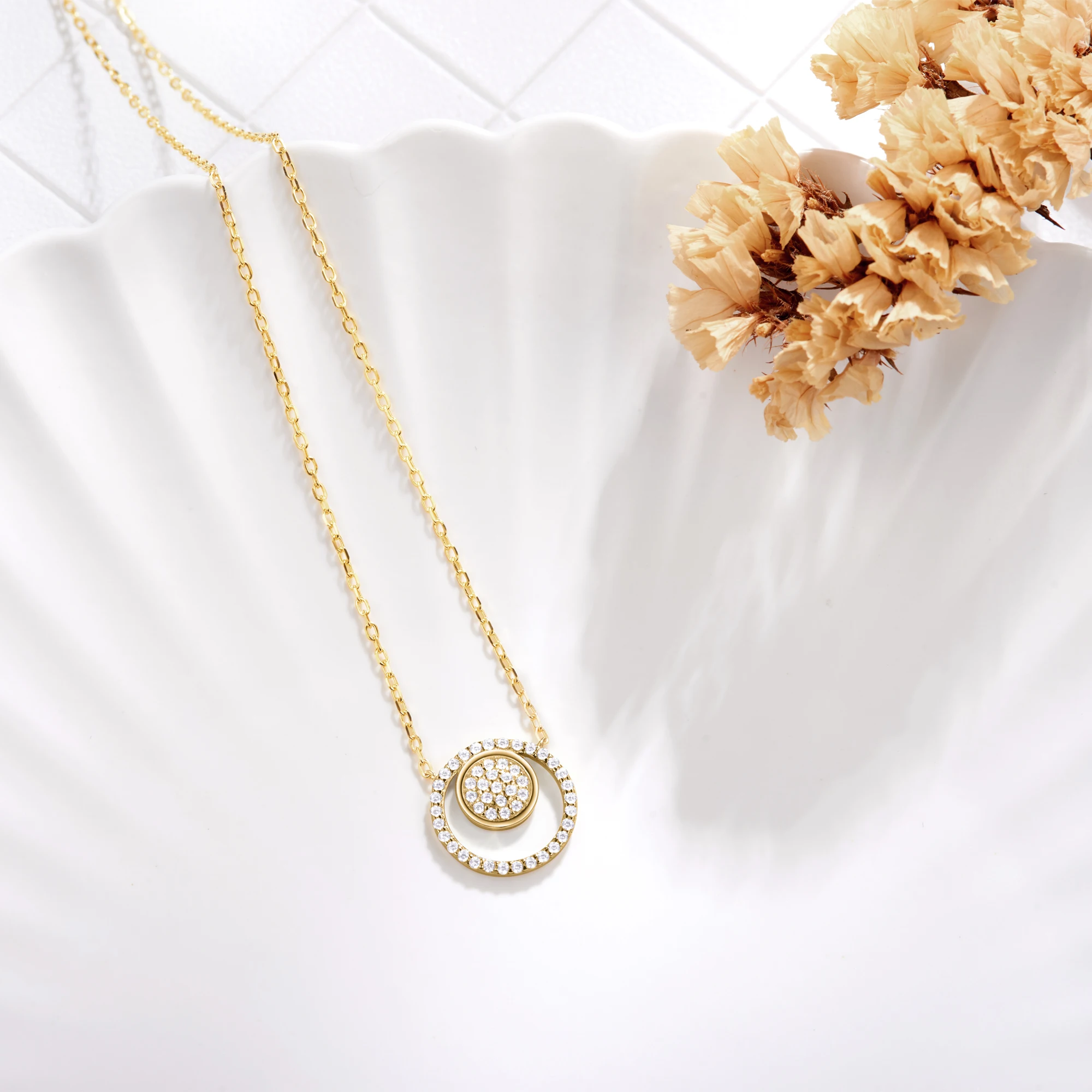 2021 модные 925 стерлингового серебра двойная круглое ожерелье женские ожерелья с