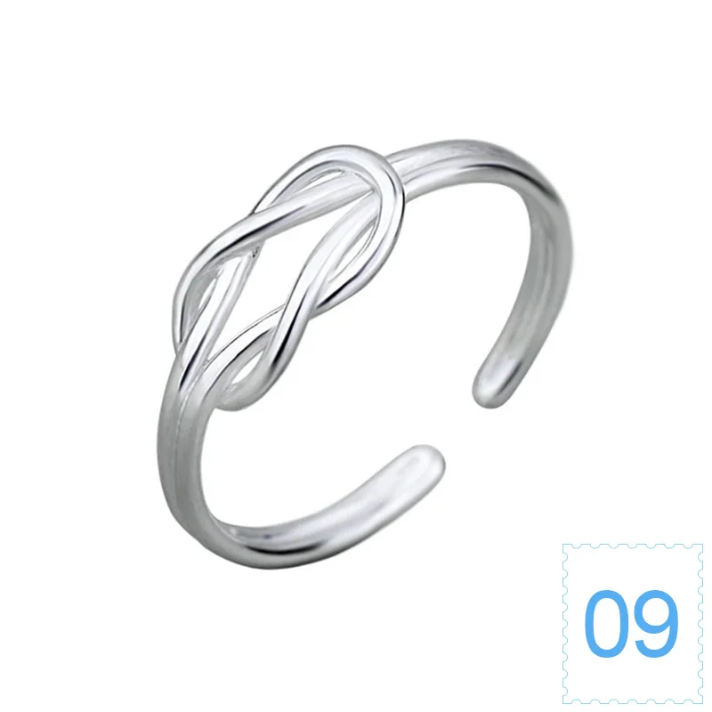 Silver 9 ElfoPlataSi,, Настоящее серебро 925 пробы, модное кольцо Бесконечность 8, коктейльное кольцо, размер 5, 6, 7, для девочек, Детский Рождественский подарок XY654 - Цвет основного камня: Silver 9