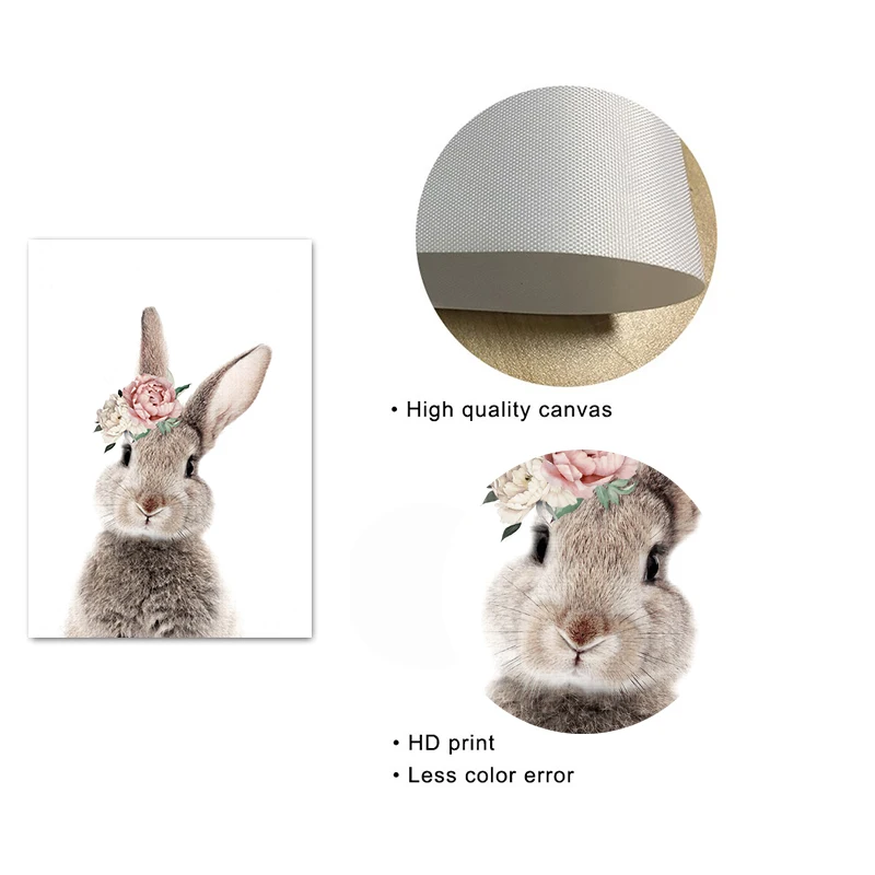 2 панели минималистичный кролик настенный художественный Рисунок и постер для