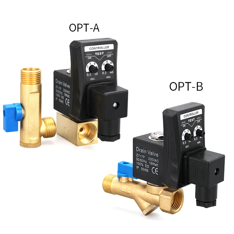 

Drain Valve Air Compressor Automatic Timing Drainer DC24V All-copper Electronic Drain Valve For Refrigeration Dryer