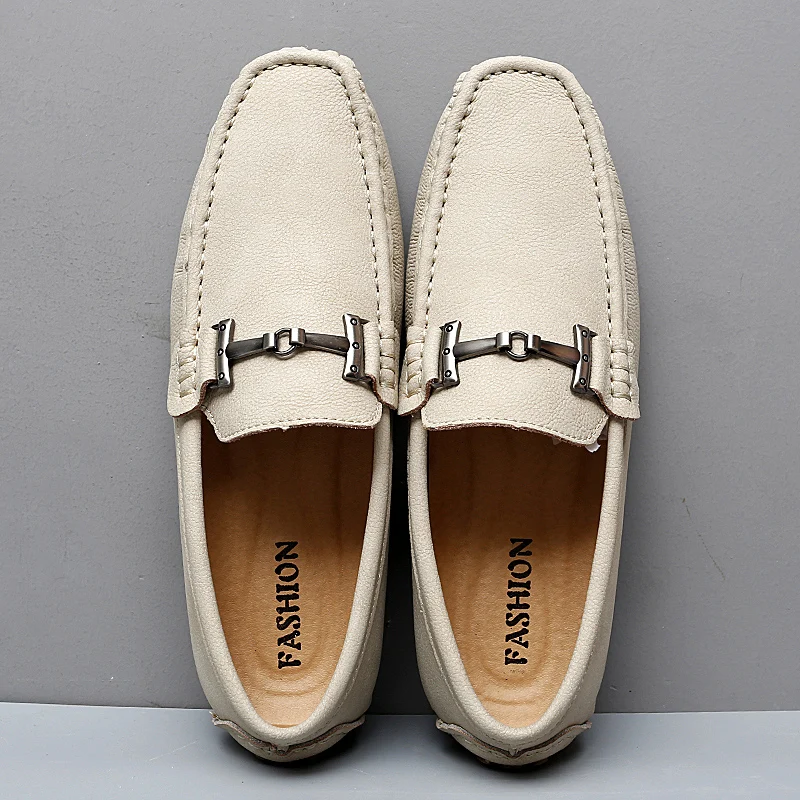 

Men's First Layer Cowhide Fashion Casual Shoes Male Genuine Leather Elegant Loafer Moccasins Slip-on Leisure Comfy Business Shoe