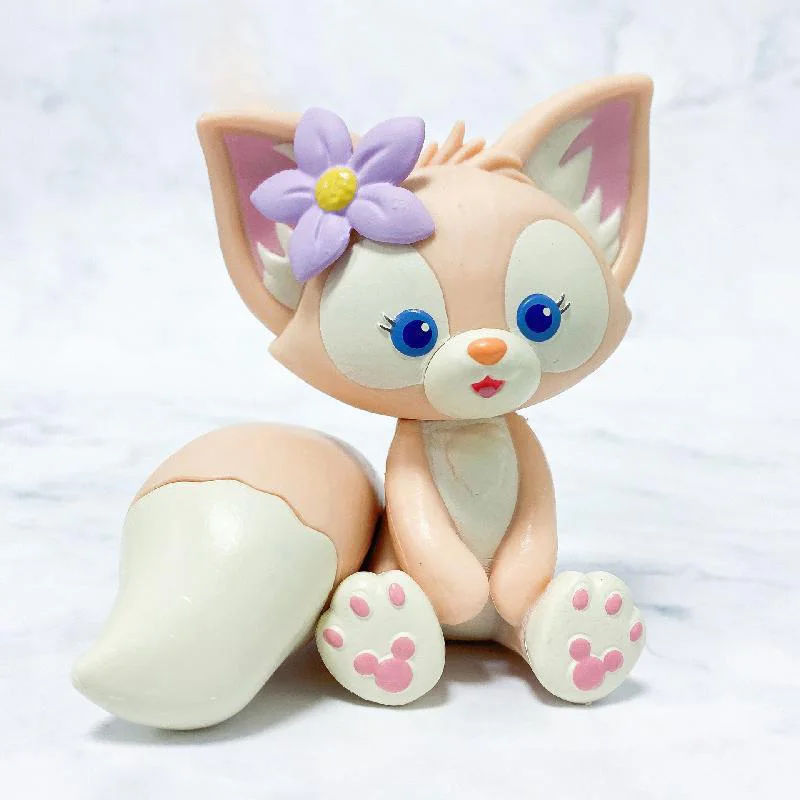 

Игрушечные фигурки Disney Kawaii Gna Belle Duffy, кулон, торт на день рождения, декоративные украшения, розовая лиса, подарки для девочек