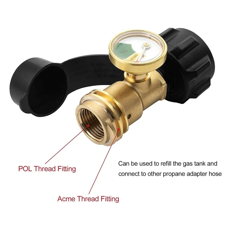 Propane Tank Gauge Gas Leak Detector Pressure Meter Universal Type 1 Connection For RV Camper Cylinder And Appliance |