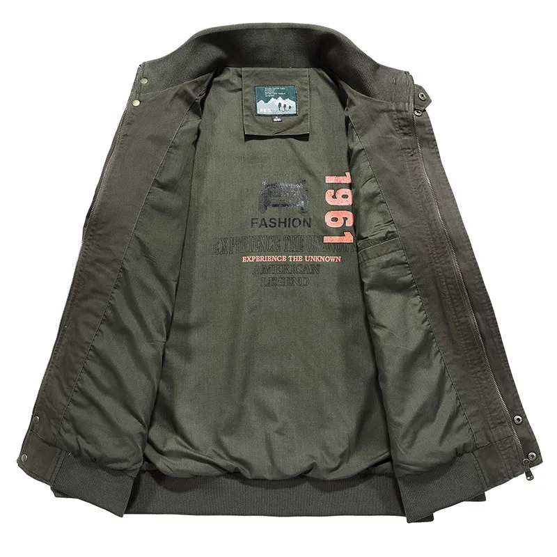 

Brand Autumn Jacket Men Military Jacket Coat Male Pure Cotton Stand Collar Jackets Men Plus Size M-5XL Chaqueta Hombre