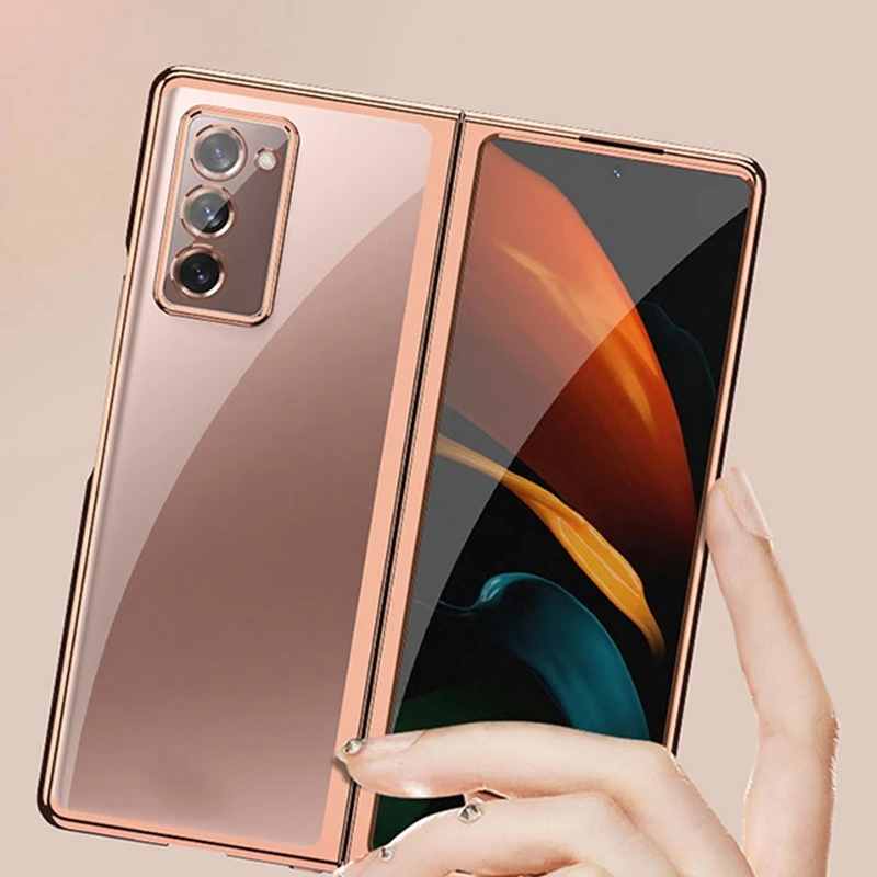 

for Samsung Galaxy Z Fold 2 Case Plating Transparent Hard PC Cover for Samsung Galaxy Z Fold2 5G