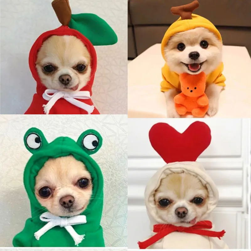

Lovely Hoodie Jacket for Dogs Animal Heart Shaped Overalls Fall Winter Warm Small Dog Clothes Chihuahua Pets New Year's Costumes